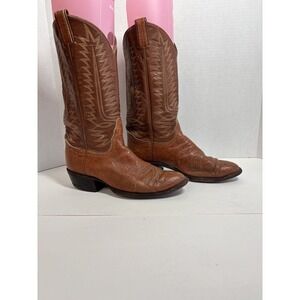 Tony Lama USA Made Black Label‎ 8057 Mens 9 Brown Leather Cowboy Western Boots